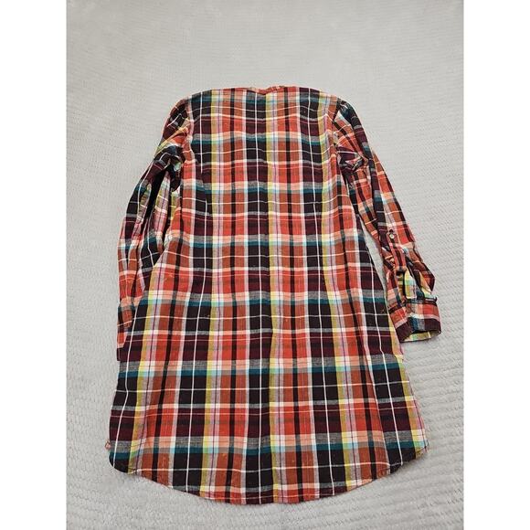 Wrangler Dress Womens Medium Plaid Pearl Snap Pullover Roll Tab Sleeve - Picture 5 of 6